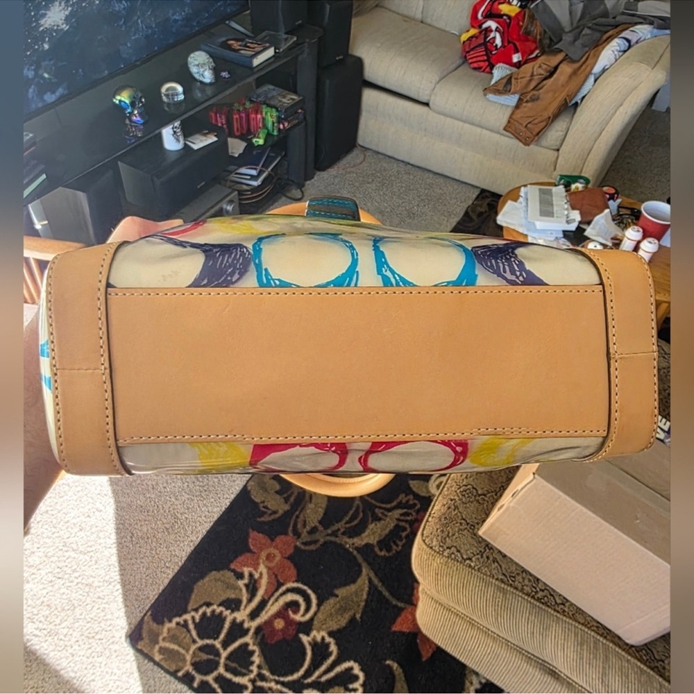 Coach Vintage Laminated Scribble Multicolor Signature Satchel - Picture 6 of 15